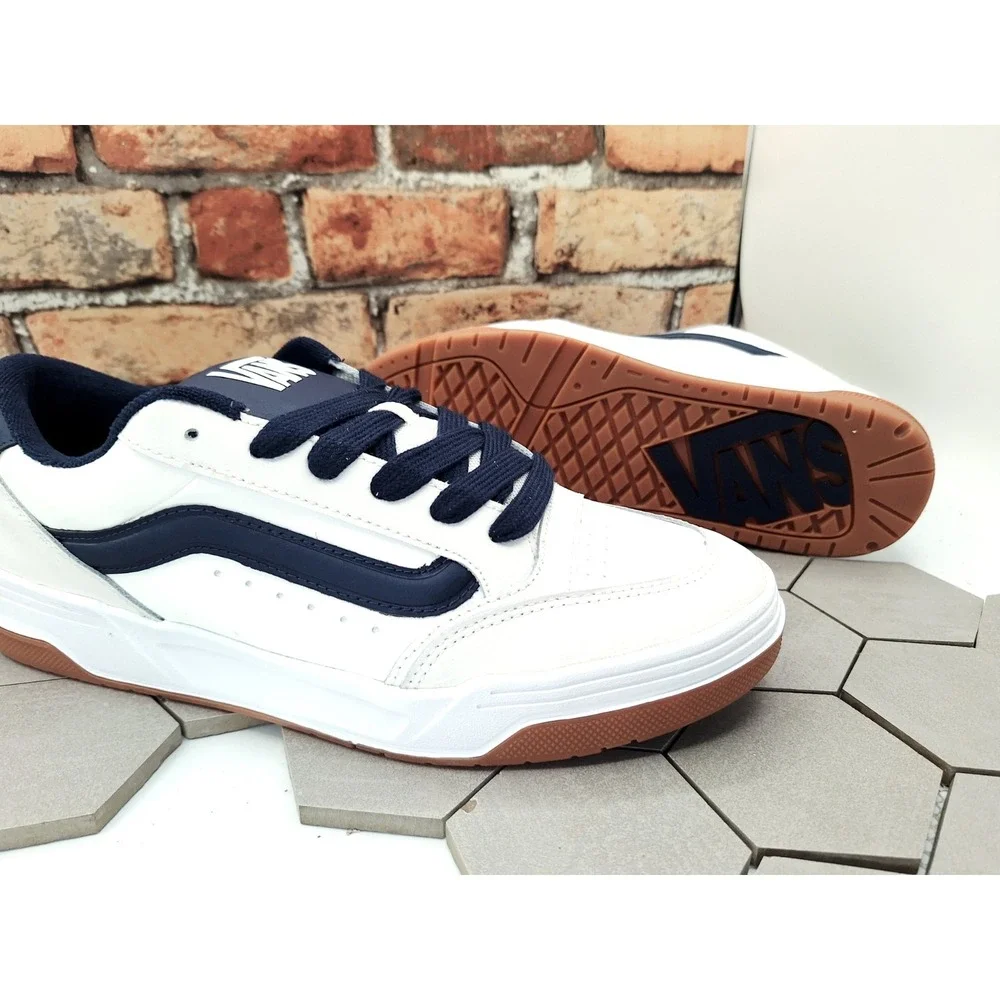 Vans Hylane White Varsity Blue Men Sz 11.5 Chunky Skate Knu Skool Style Sneakers